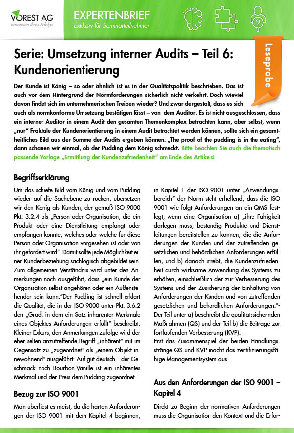 Leseprobe Seite 1 des Expertenbriefs